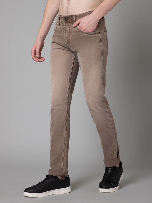 Denim Jeans for Men l Breathable & Soft with Color Fastness Ultra Narrow Fit Cotton Fabric Solid Pattern Button Closure