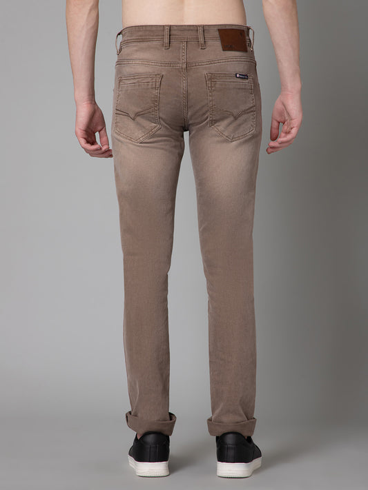 Denim Jeans for Men l Breathable & Soft with Color Fastness Ultra Narrow Fit Cotton Fabric Solid Pattern Button Closure