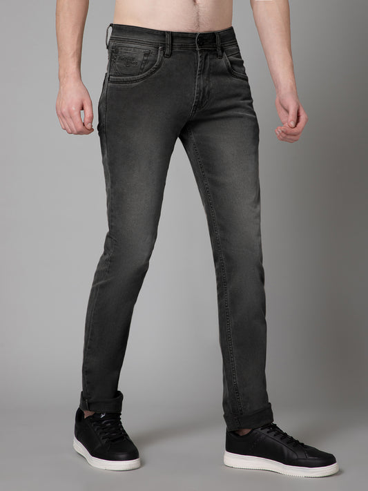 Denim Jeans for Men l Breathable & Soft with Color Fastness Ultra Narrow Fit Cotton Fabric Solid Pattern Button Closure