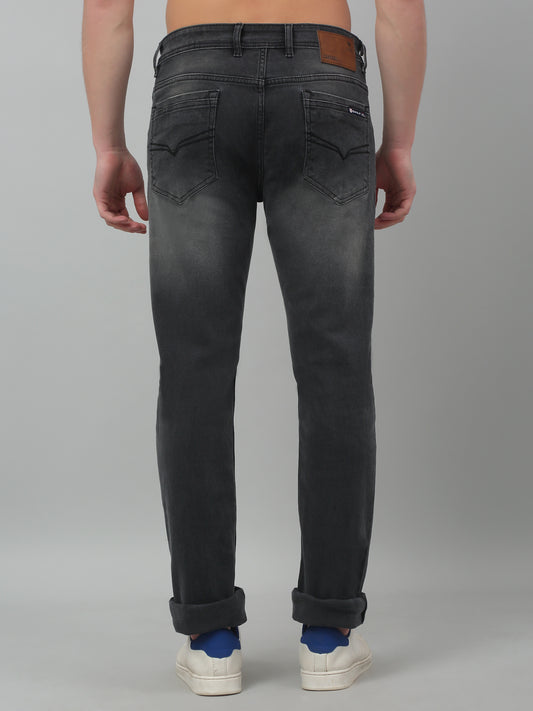 Denim Jeans for Men l Breathable & Soft with Color Fastness Ultra Narrow Fit Cotton Fabric Solid Pattern Button Closure