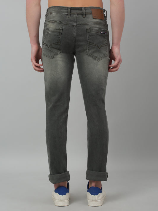 Denim Jeans for Men l Breathable & Soft with Color Fastness Ultra Narrow Fit Cotton Fabric Solid Pattern Button Closure