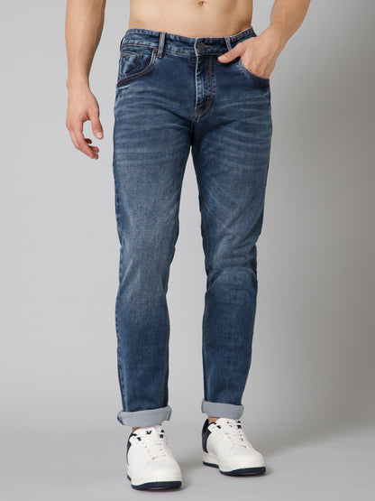 Men's Ultra Narrow fit Heavy Fade Indigo Blue  Jeans