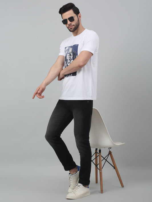 Denim Jeans for Men l Breathable & Soft with Color Fastness Ultra Narrow Fit Cotton Fabric Solid Pattern Button Closure