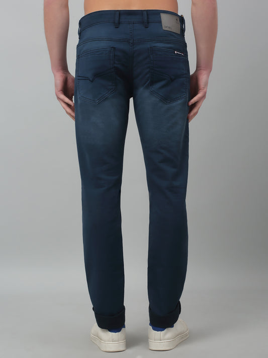 Denim Jeans for Men l Breathable & Soft with Color Fastness Ultra Narrow Fit Cotton Fabric Solid Pattern Button Closure