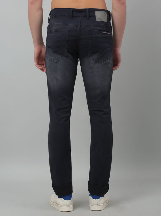 Denim Jeans for Men l Breathable & Soft with Color Fastness Ultra Narrow Fit Cotton Fabric Solid Pattern Button Closure
