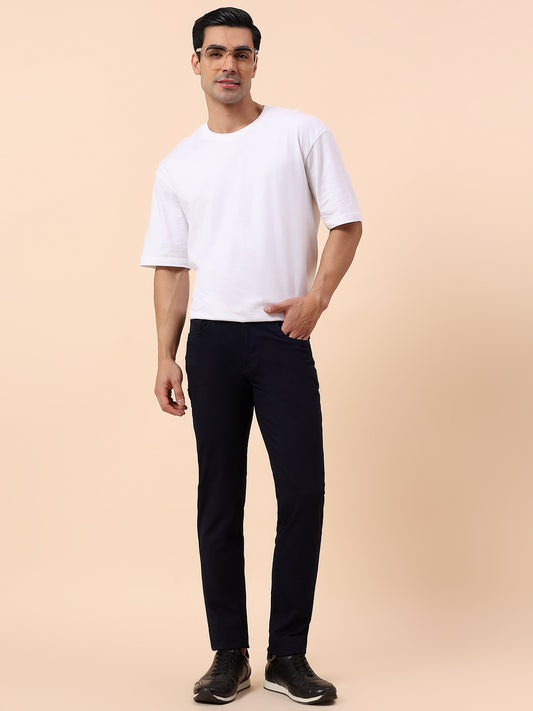 Denim Jeans for Men | Breathable & Soft with Color Fastness Straight Fit Poly Cotton Fabric Solid Pattern Button Closure