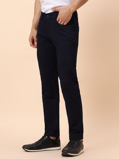 Denim Jeans for Men | Breathable & Soft with Color Fastness Straight Fit Poly Cotton Fabric Solid Pattern Button Closure