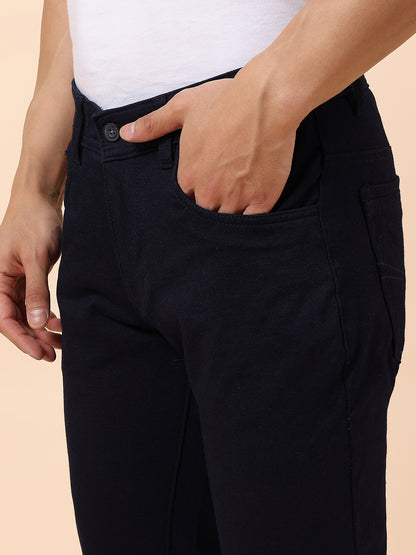 Denim Jeans for Men | Breathable & Soft with Color Fastness Straight Fit Poly Cotton Fabric Solid Pattern Button Closure