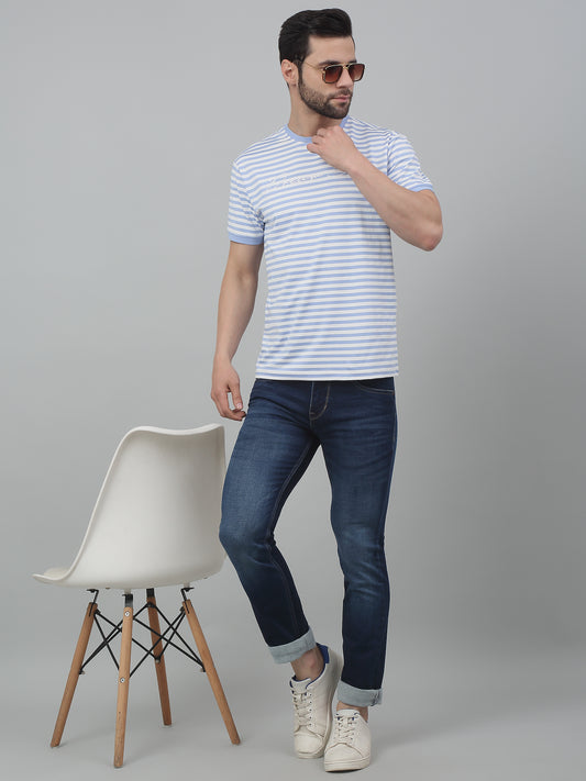 Denim Jeans for Men l Breathable & Soft with Color Fastness Ultra Narrow Fit Cotton Fabric Solid Pattern Button Closure