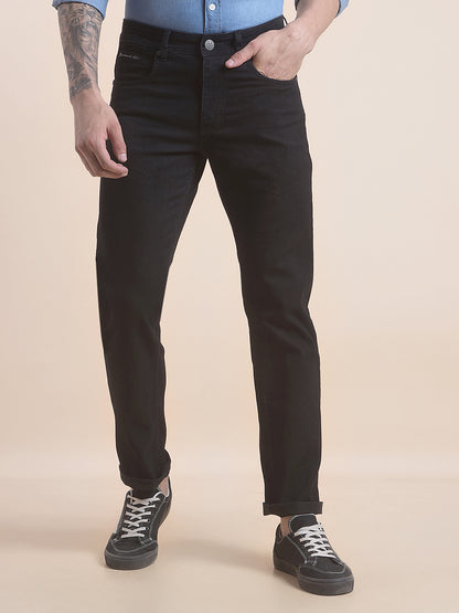 Men's Black Slim Fit Casual Denim Jeans