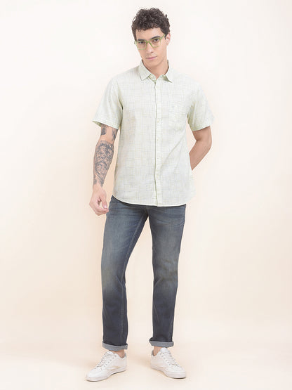 Men's Dirty Green Slim Fit Casual Denim Jeans