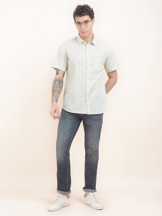 Men's Dirty Green Slim Fit Casual Denim Jeans