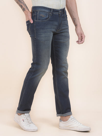 Men's Dirty Green Slim Fit Casual Denim Jeans
