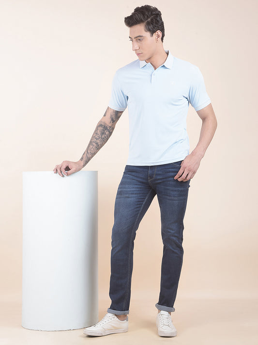 Men's Dark Carbon Blue Slim Fit Casual Denim Jeans