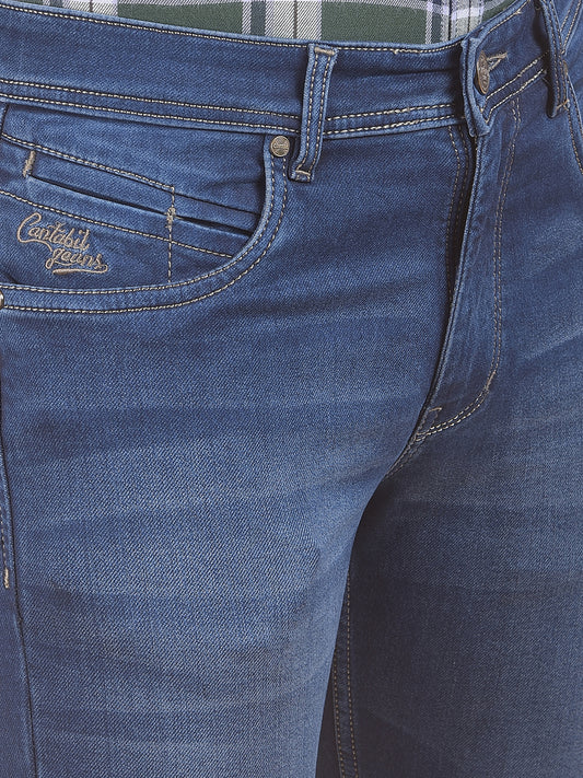 Men's Dark Indigo Slim Fit Casual Denim Jeans