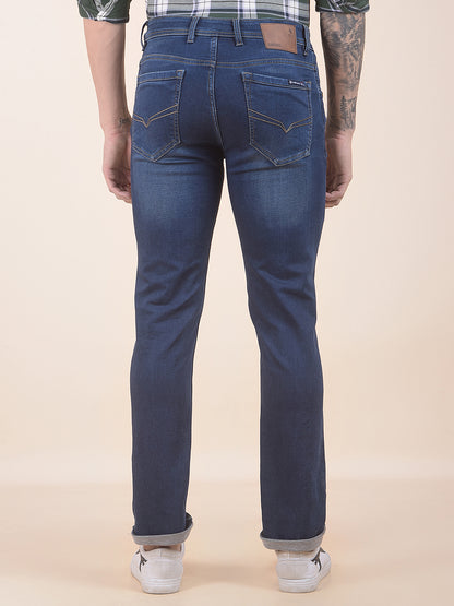 Men's Dark Indigo Slim Fit Casual Denim Jeans