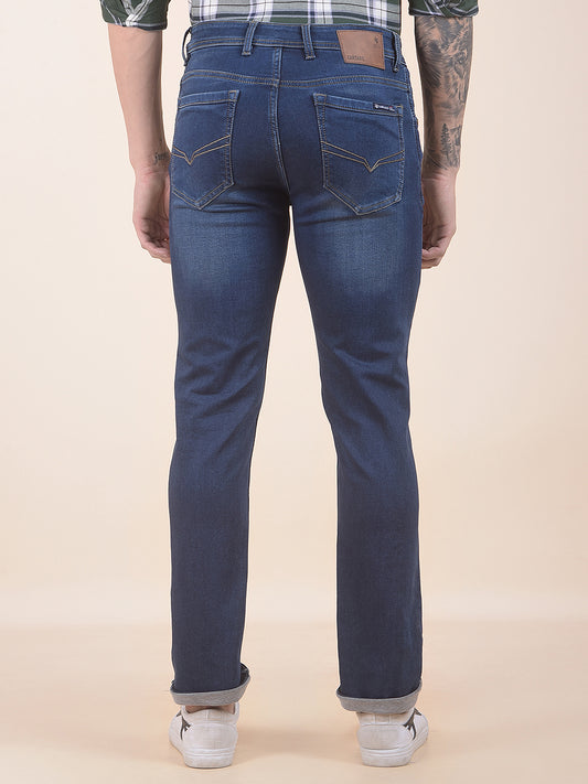 Men's Dark Indigo Slim Fit Casual Denim Jeans