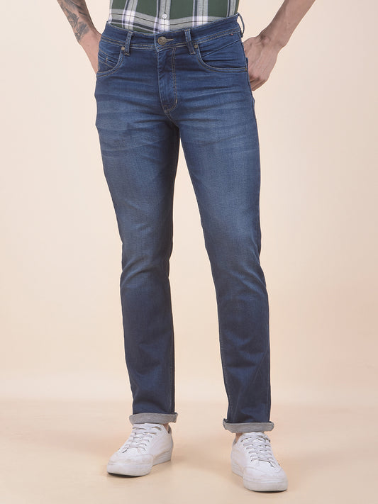 Men's Dark Indigo Slim Fit Casual Denim Jeans