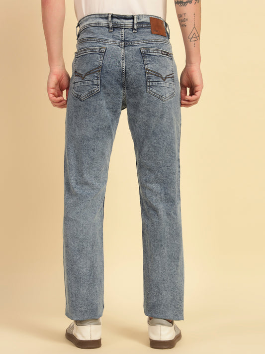Denim Jeans for Men | Breathable & Soft with Color Fastness Ultra Narrow Fit Cotton Blend Fabric Solid Pattern Button Closure