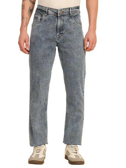 Denim Jeans for Men | Breathable & Soft with Color Fastness Ultra Narrow Fit Cotton Blend Fabric Solid Pattern Button Closure