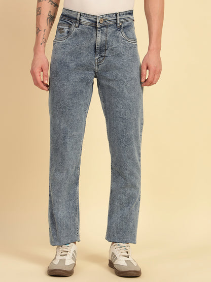 Denim Jeans for Men | Breathable & Soft with Color Fastness Ultra Narrow Fit Cotton Blend Fabric Solid Pattern Button Closure