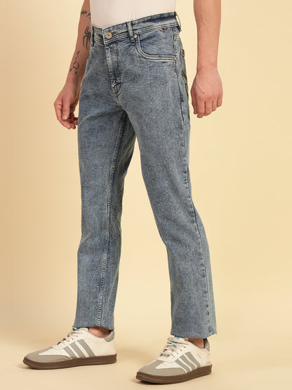 Denim Jeans for Men | Breathable & Soft with Color Fastness Ultra Narrow Fit Cotton Blend Fabric Solid Pattern Button Closure