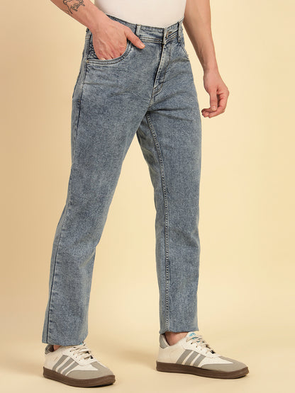 Denim Jeans for Men | Breathable & Soft with Color Fastness Ultra Narrow Fit Cotton Blend Fabric Solid Pattern Button Closure