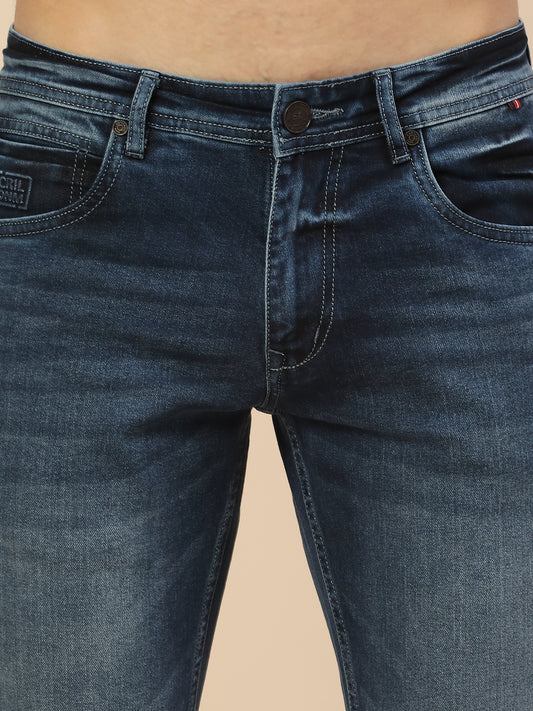 Denim Jeans for Men | Breathable & Soft with Color Fastness Straight Fit Cotton Blend Fabric Solid Pattern Button Closure