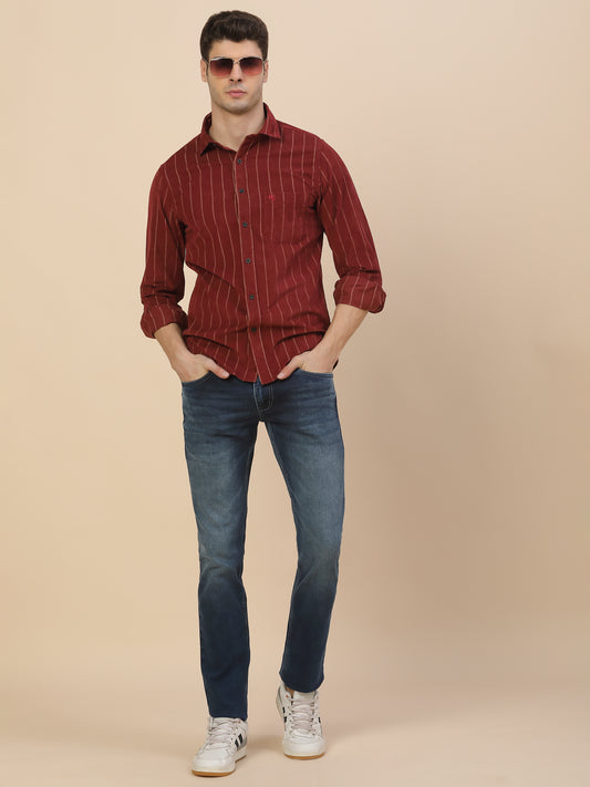 Denim Jeans for Men | Breathable & Soft with Color Fastness Straight Fit Cotton Blend Fabric Solid Pattern Button Closure