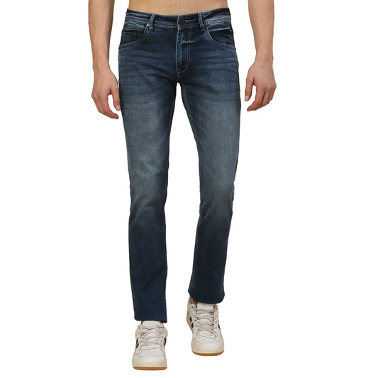 Denim Jeans for Men | Breathable & Soft with Color Fastness Straight Fit Cotton Blend Fabric Solid Pattern Button Closure