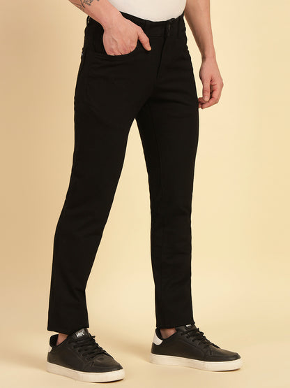 Denim Jeans for Men | Breathable & Soft with Color Fastness Narrow Fit Cotton Blend Fabric Solid Pattern Button Closure