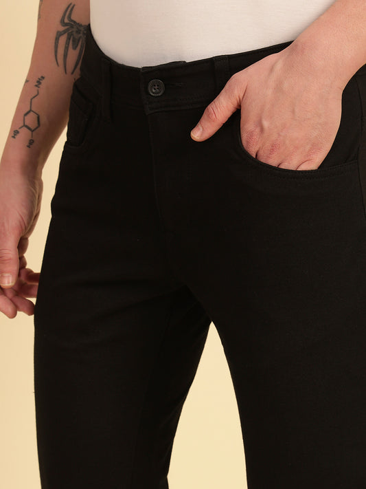Denim Jeans for Men | Breathable & Soft with Color Fastness Narrow Fit Cotton Blend Fabric Solid Pattern Button Closure