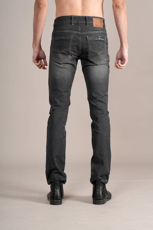 Denim Jeans for Men l Breathable & Soft with Color Fastness Ultra Narrow Fit Cotton Fabric Solid Pattern Button Closure