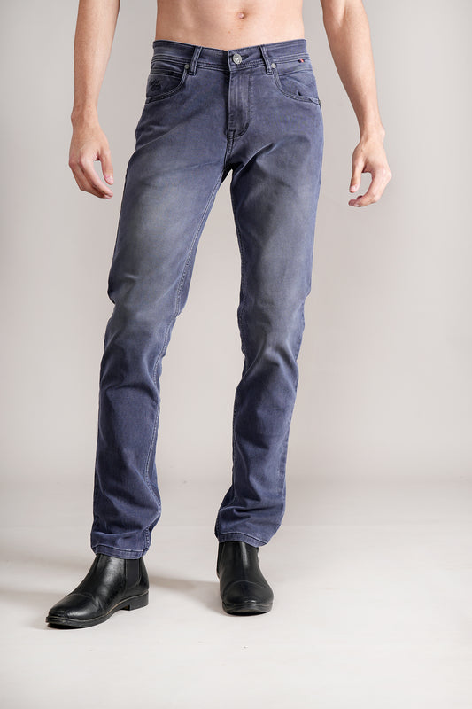 Denim Jeans for Men l Breathable & Soft with Color Fastness Ultra Narrow Fit Cotton Fabric Solid Pattern Button Closure