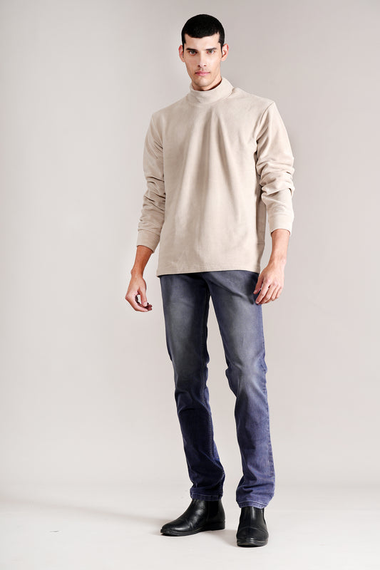 Denim Jeans for Men l Breathable & Soft with Color Fastness Ultra Narrow Fit Cotton Fabric Solid Pattern Button Closure