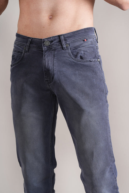 Denim Jeans for Men l Breathable & Soft with Color Fastness Ultra Narrow Fit Cotton Fabric Solid Pattern Button Closure