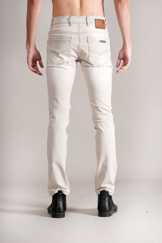 Denim Jeans for Men l Breathable & Soft with Color Fastness Ultra Narrow Fit Cotton Fabric Solid Pattern Button Closure