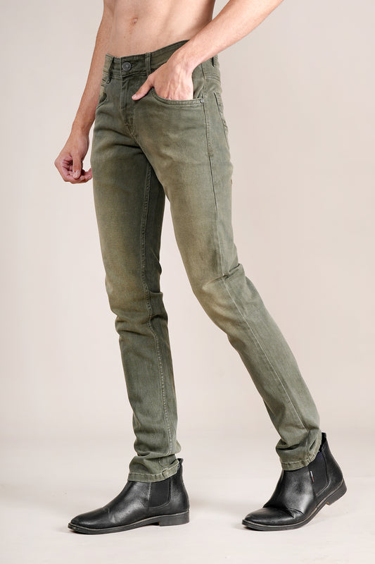 Denim Jeans for Men l Breathable & Soft with Color Fastness Ultra Narrow Fit Cotton Fabric Solid Pattern Button Closure