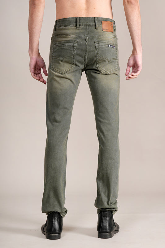 Denim Jeans for Men l Breathable & Soft with Color Fastness Ultra Narrow Fit Cotton Fabric Solid Pattern Button Closure