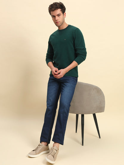 Denim Jeans for Men | Breathable & Soft with Color Fastness Straight Fit Poly Cotton Fabric Solid Pattern Button Closure