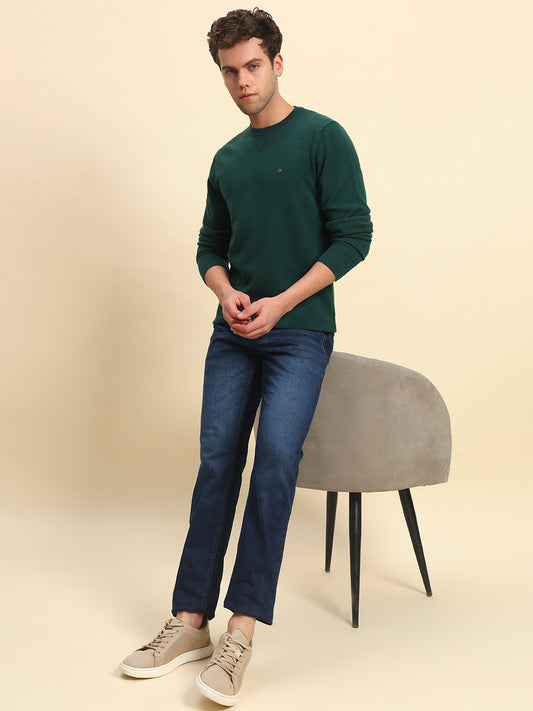 Denim Jeans for Men | Breathable & Soft with Color Fastness Straight Fit Poly Cotton Fabric Solid Pattern Button Closure