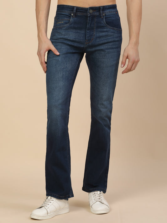 Denim Jeans for Men | Breathable & Soft with Color Fastness Straight Fit Poly Cotton Fabric Solid Pattern Button Closure