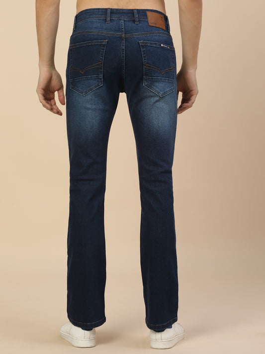 Denim Jeans for Men | Breathable & Soft with Color Fastness Straight Fit Poly Cotton Fabric Solid Pattern Button Closure