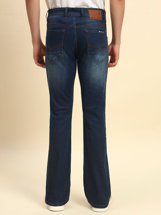 Denim Jeans for Men | Breathable & Soft with Color Fastness Straight Fit Poly Cotton Fabric Solid Pattern Button Closure