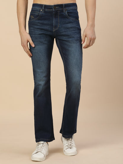 Denim Jeans for Men | Breathable & Soft with Color Fastness Straight Fit Poly Cotton Fabric Solid Pattern Button Closure