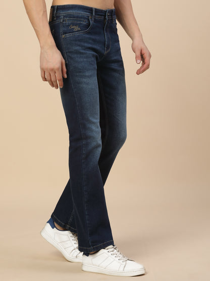 Denim Jeans for Men | Breathable & Soft with Color Fastness Straight Fit Poly Cotton Fabric Solid Pattern Button Closure