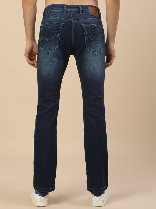 Denim Jeans for Men | Breathable & Soft with Color Fastness Straight Fit Poly Cotton Fabric Solid Pattern Button Closure