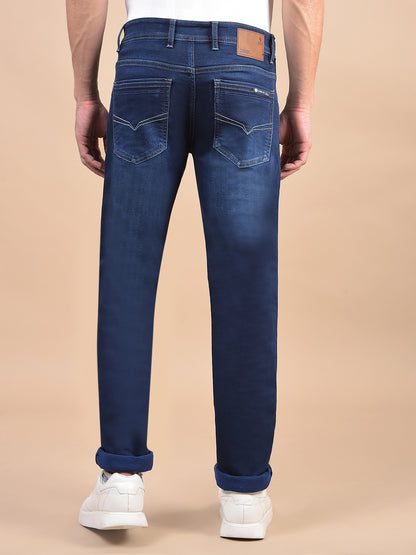 Denim Jeans for Men l Breathable & Soft with Color Fastness Ultra Narrow Fit Cotton Fabric Solid Pattern Button Closure