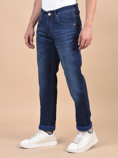 Denim Jeans for Men l Breathable & Soft with Color Fastness Ultra Narrow Fit Cotton Fabric Solid Pattern Button Closure