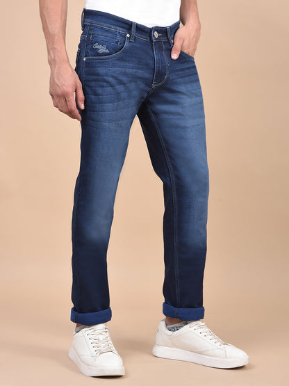 Denim Jeans for Men l Breathable & Soft with Color Fastness Ultra Narrow Fit Cotton Fabric Solid Pattern Button Closure